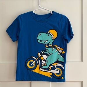 The Children's Place Blue and Yellow Short Sleeve Tees with Dinosaur Graphics